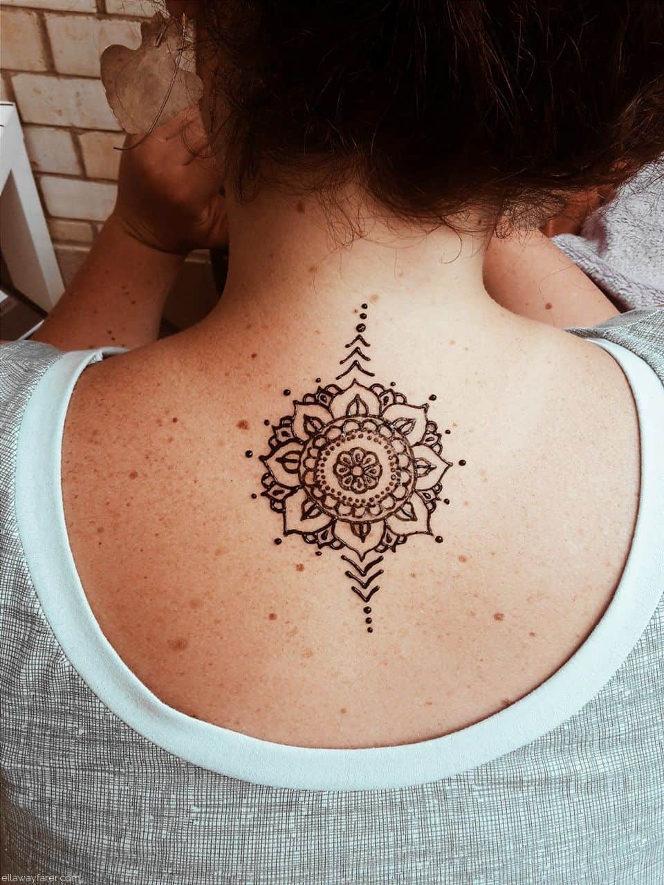 Mandala Back Henna Tattoo