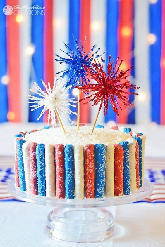 Fourth of july sparkler cake