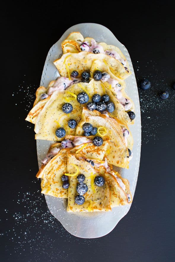 Lemon blueberry crepes