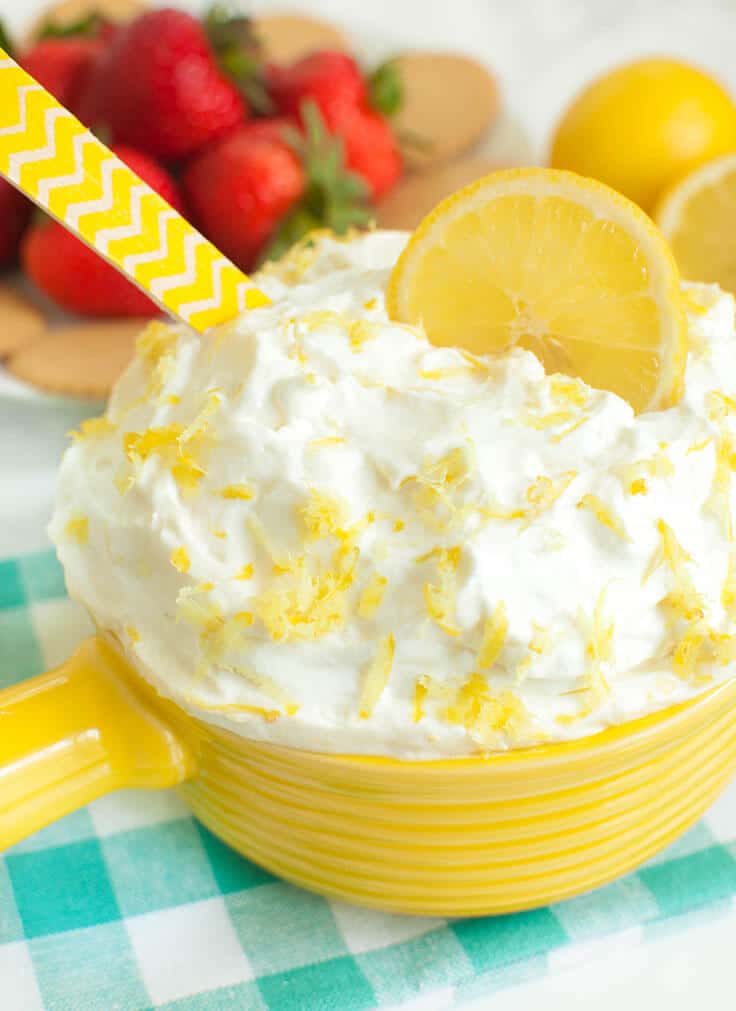 Lemon cream cheese fruit dip