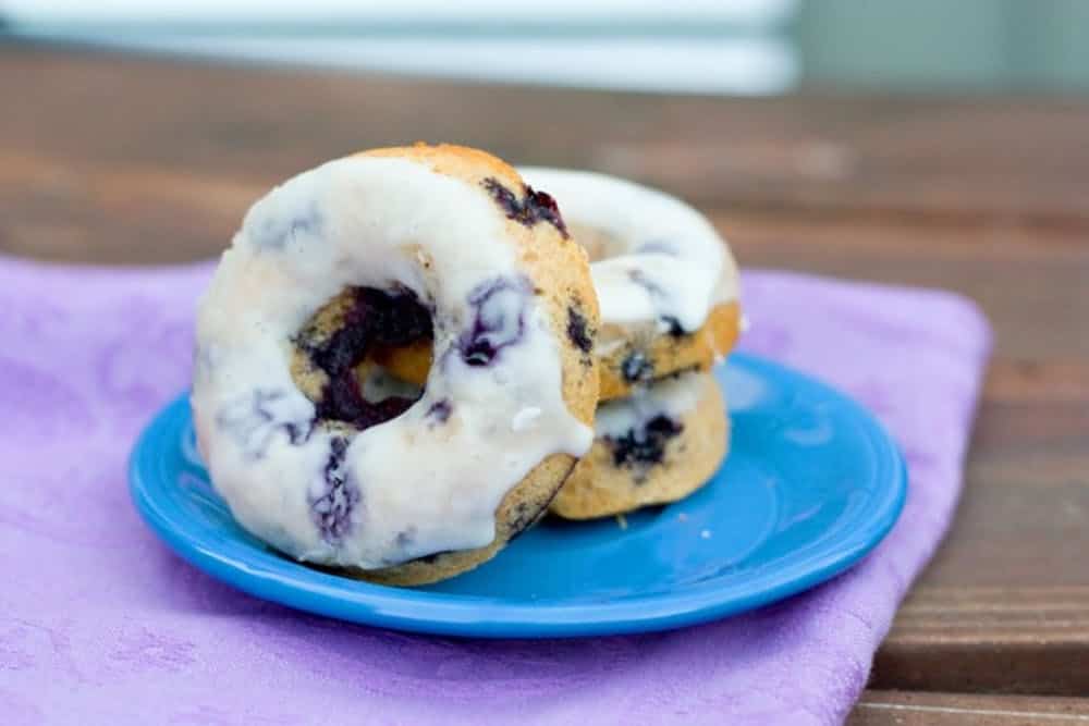 Whole wheat blueberry donuts