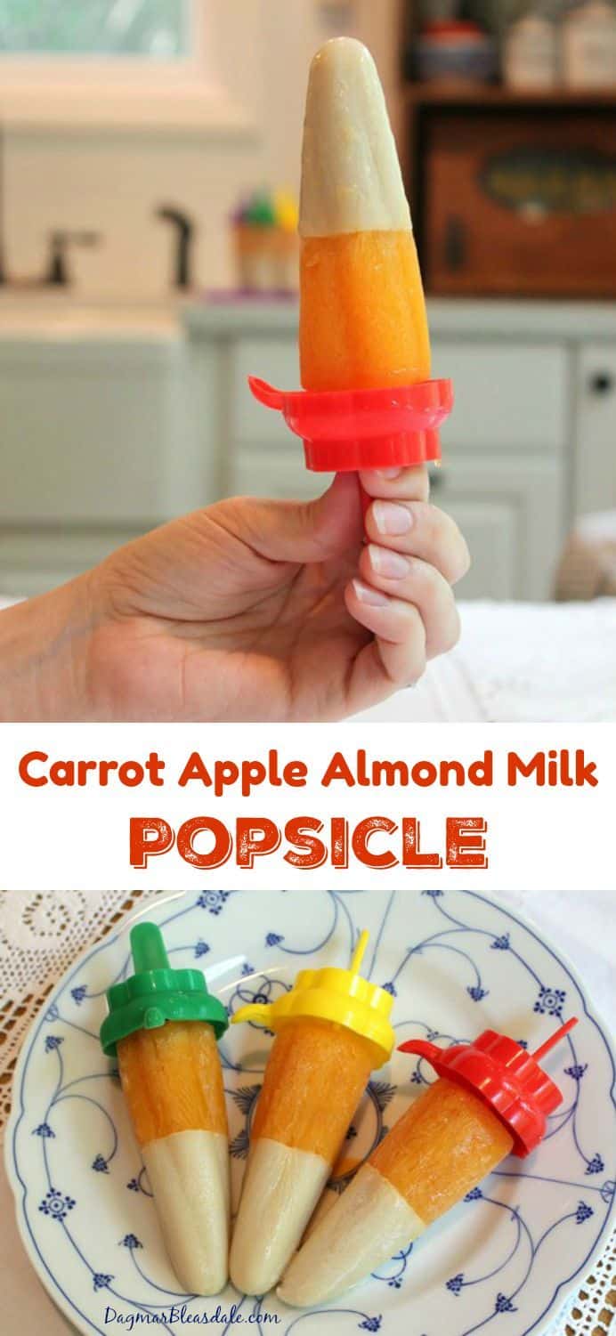 Carrot apple almond milk popsicles