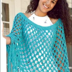 Crocheted light and airy poncho