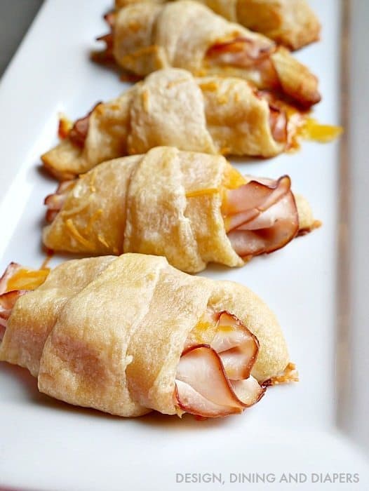 Easy turkey and cheese crescent roll ups