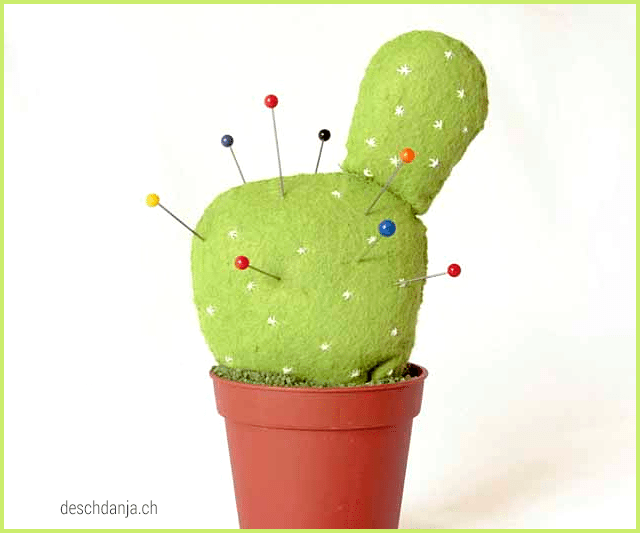 Felt cactus pincushion