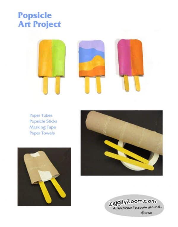 Folded toilet paper roll popsicle craft