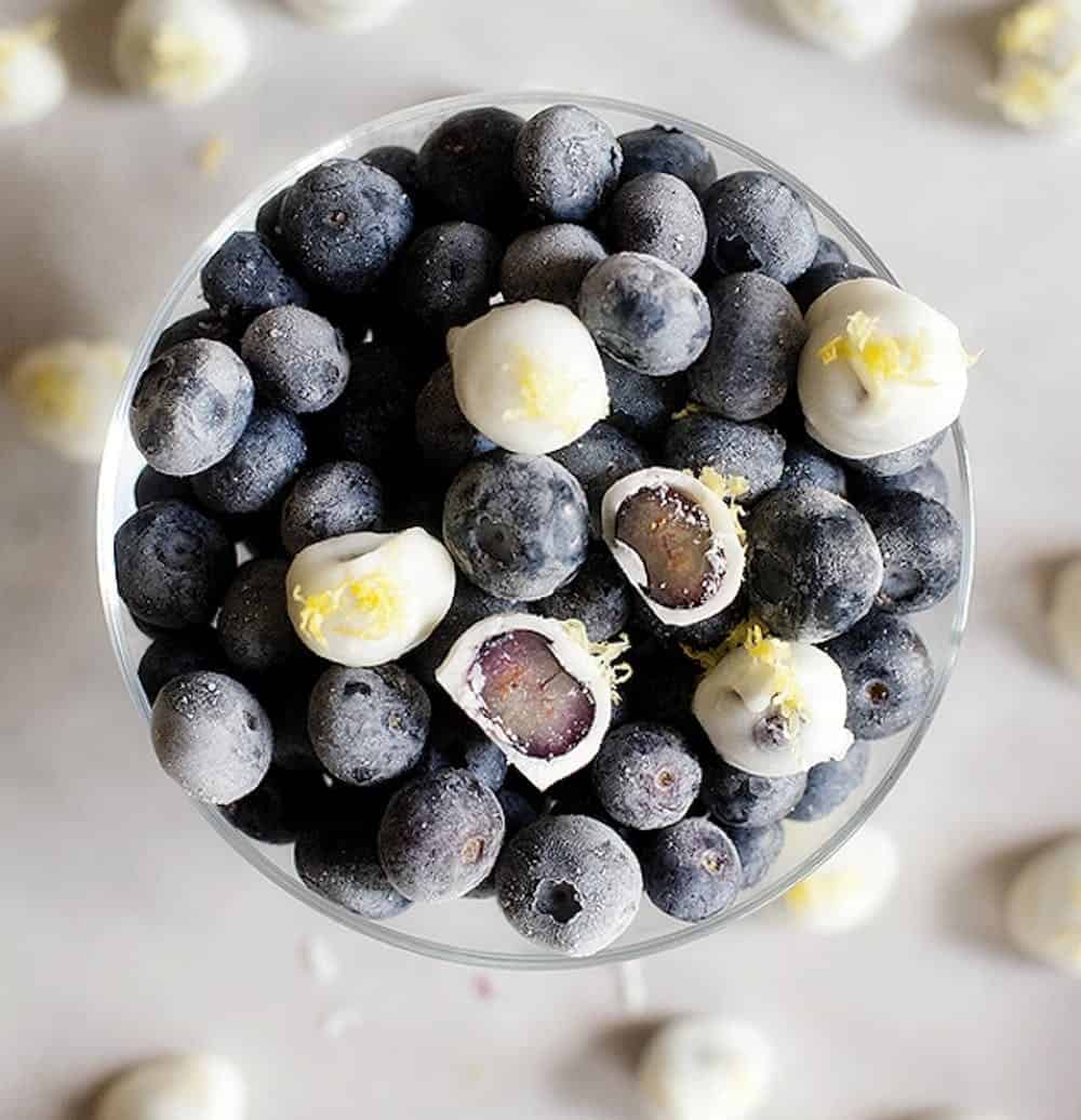 Frozen blueberry bites
