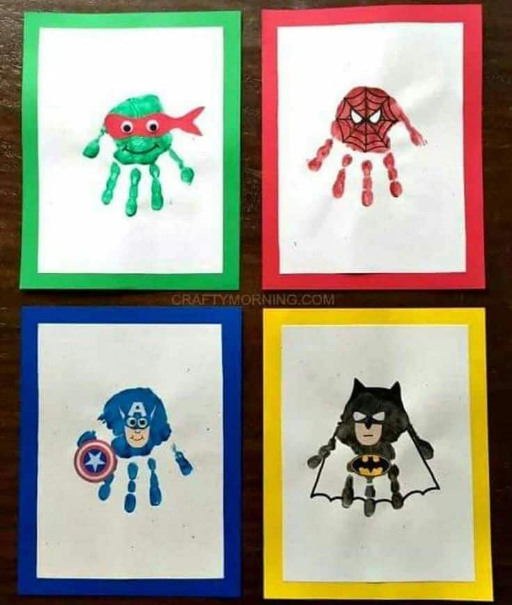 Handprint superheroes