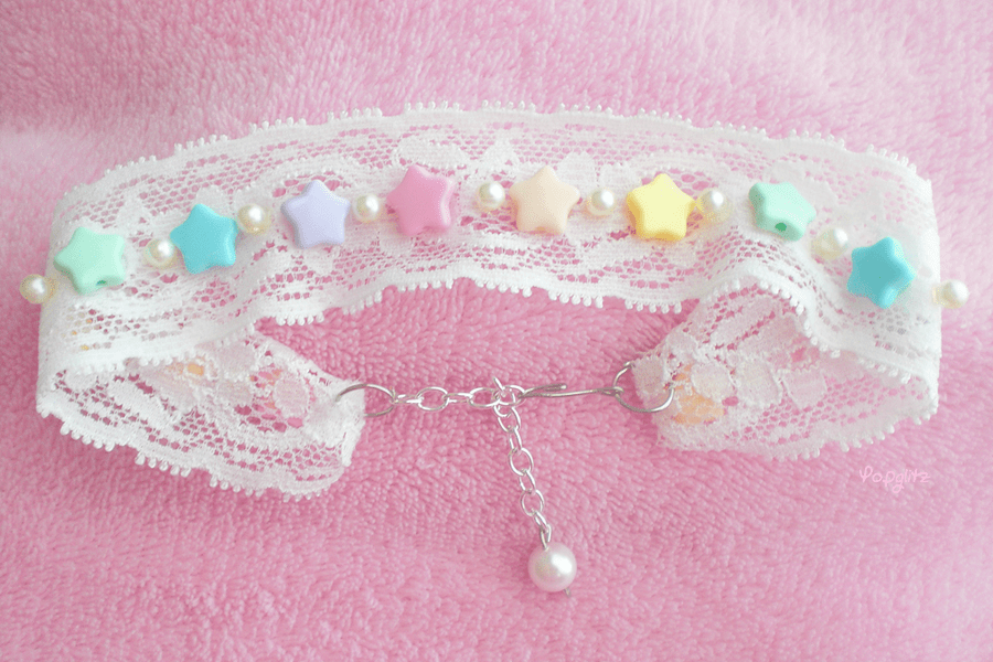 Kawaii fairy bead and lace choker