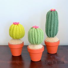 Miniature crocheted cacti