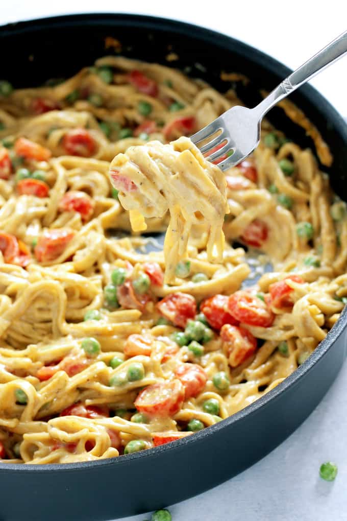 One pot vegan fettuccine alfredo