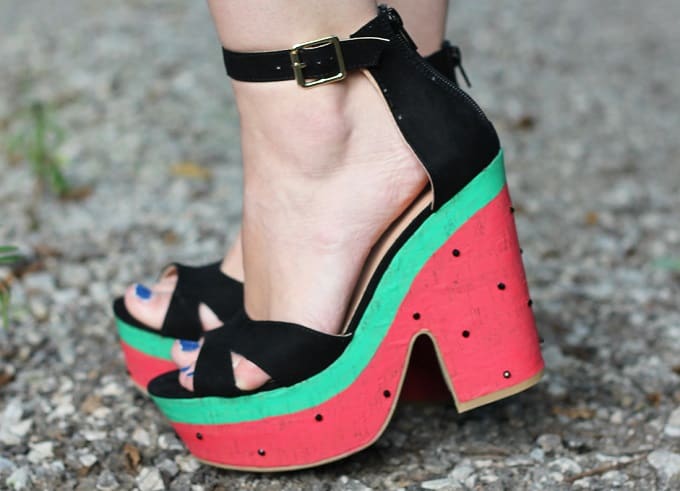 Painted and rhinestoned watermelon wedges