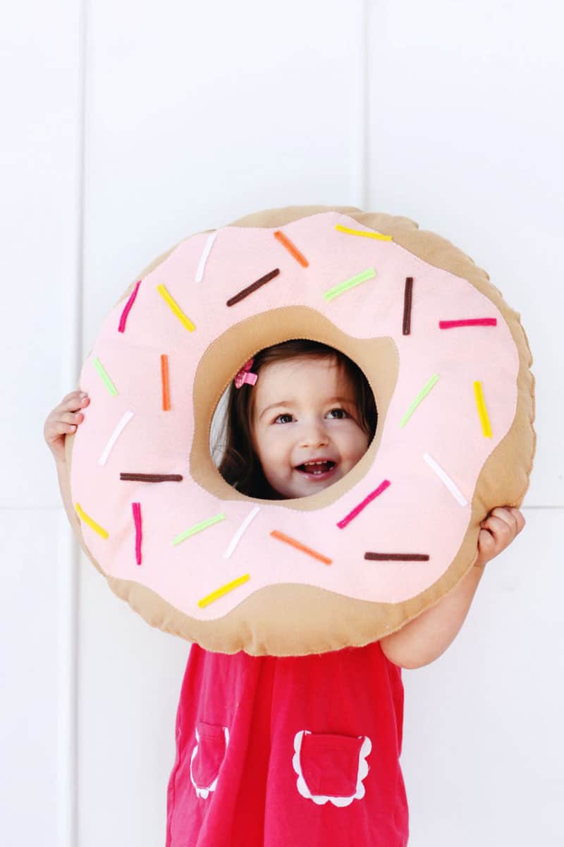 Plush donut pillow