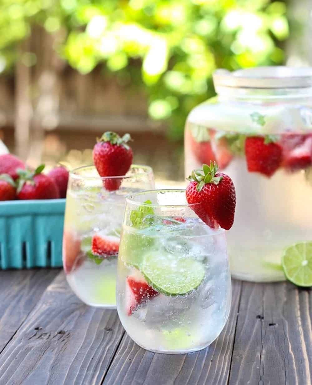 Strawberry basil lime coolers