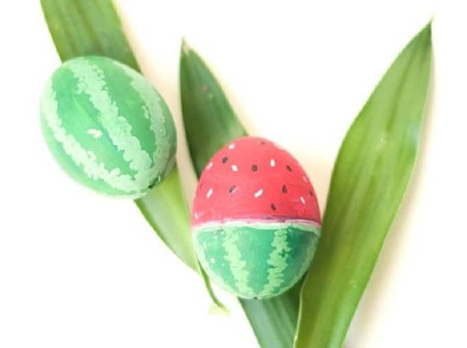 Watermelon painted egg