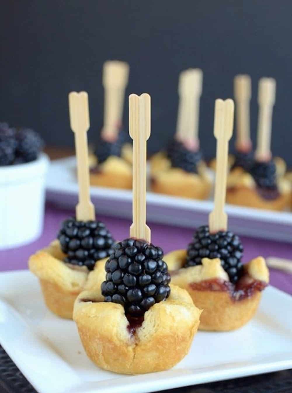 Blackberry and brie bites