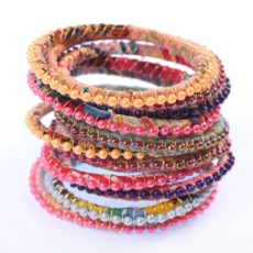 Bead and wire wrapped boho bracelets