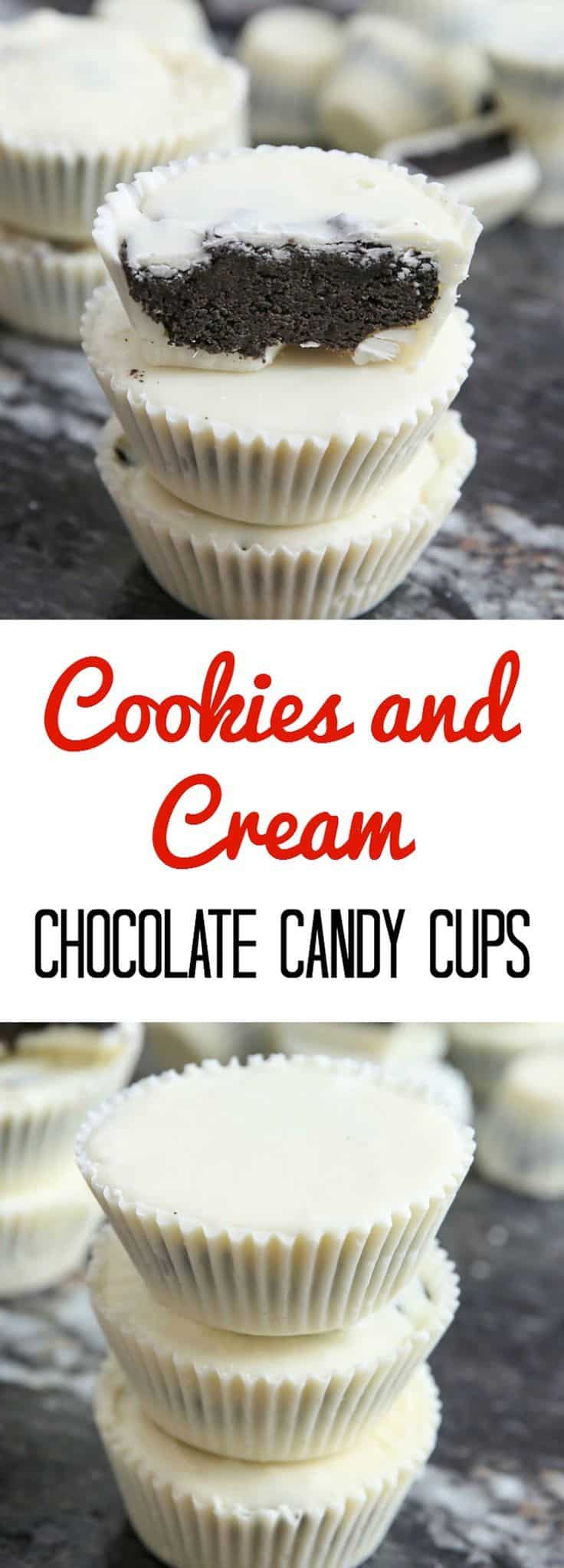 Cookies n' cream chocolate candy cups