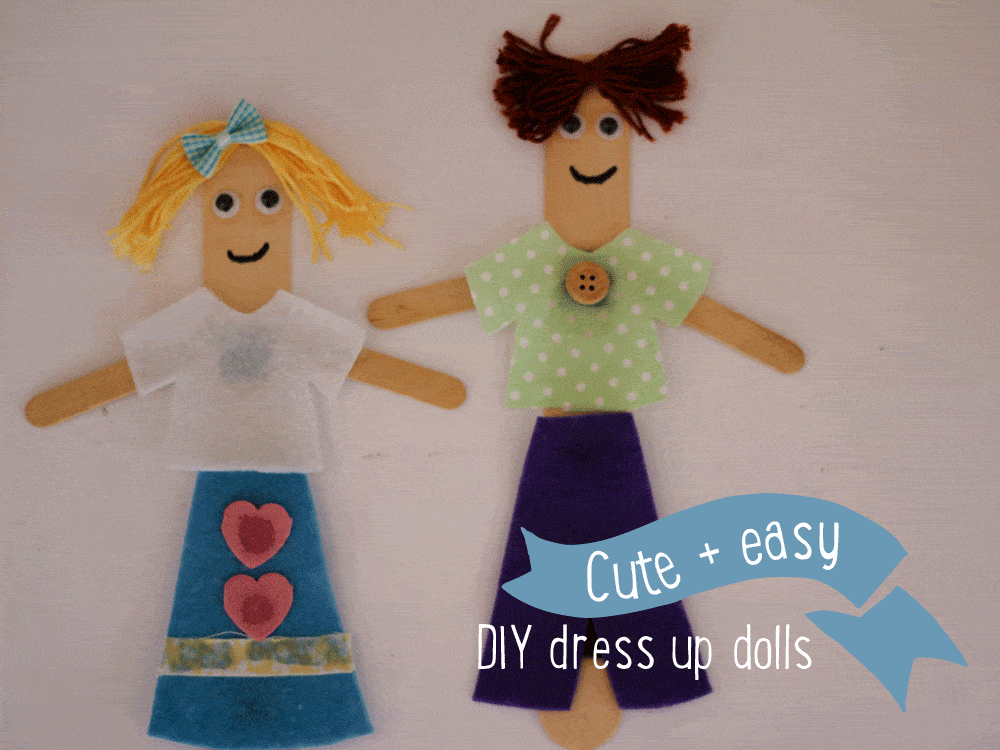 Crafting stick and felt clothing dress up doll