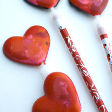 Crayon heart pencil toppers