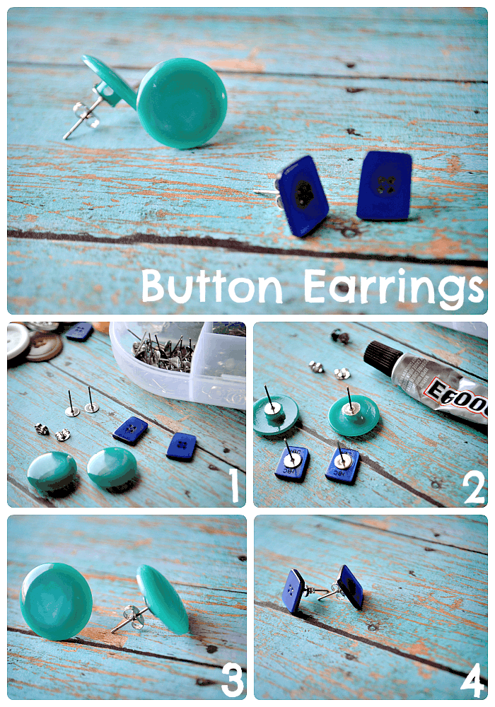 Cute button stuf earrings