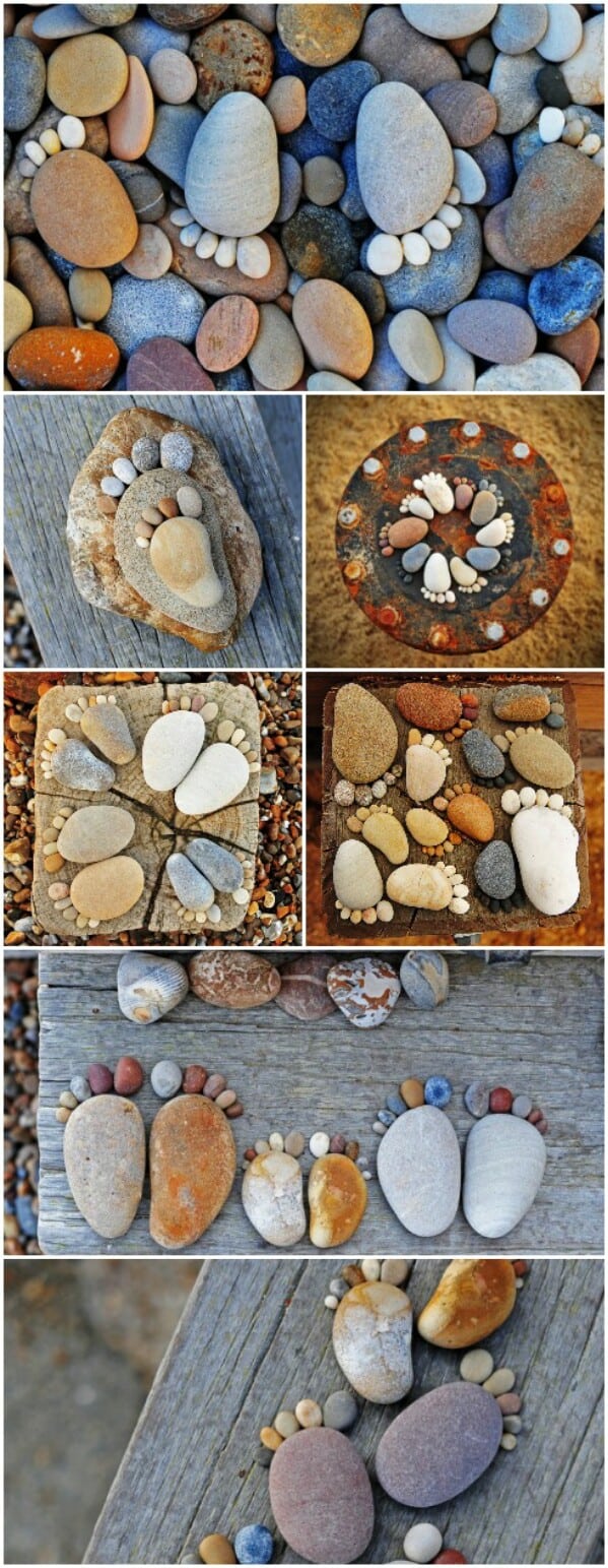 Cute stone footprints