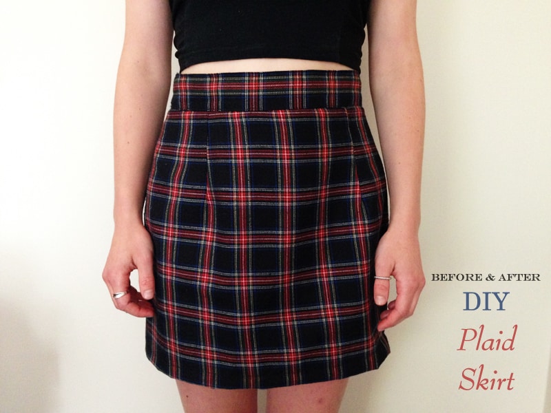 Fitted diy plaid skirt