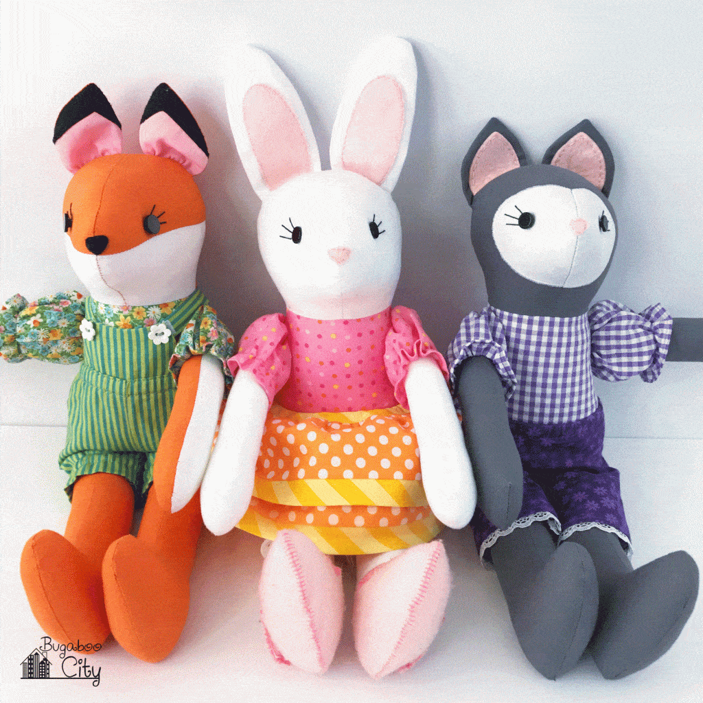 Fabric animal dolls