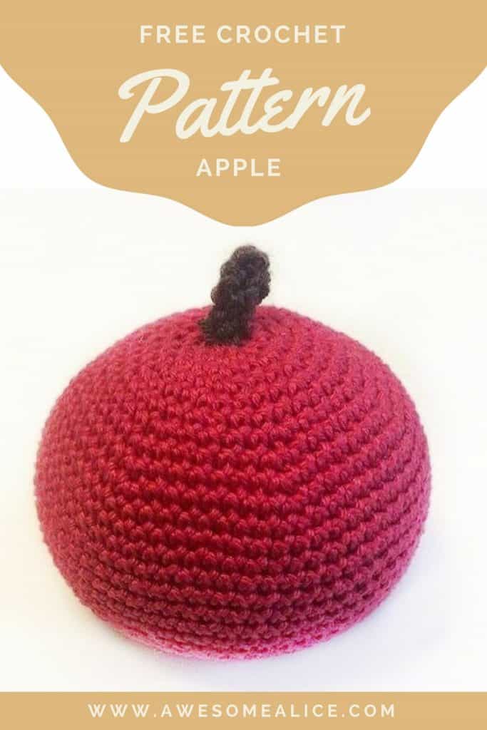 Free fully crocheted apple