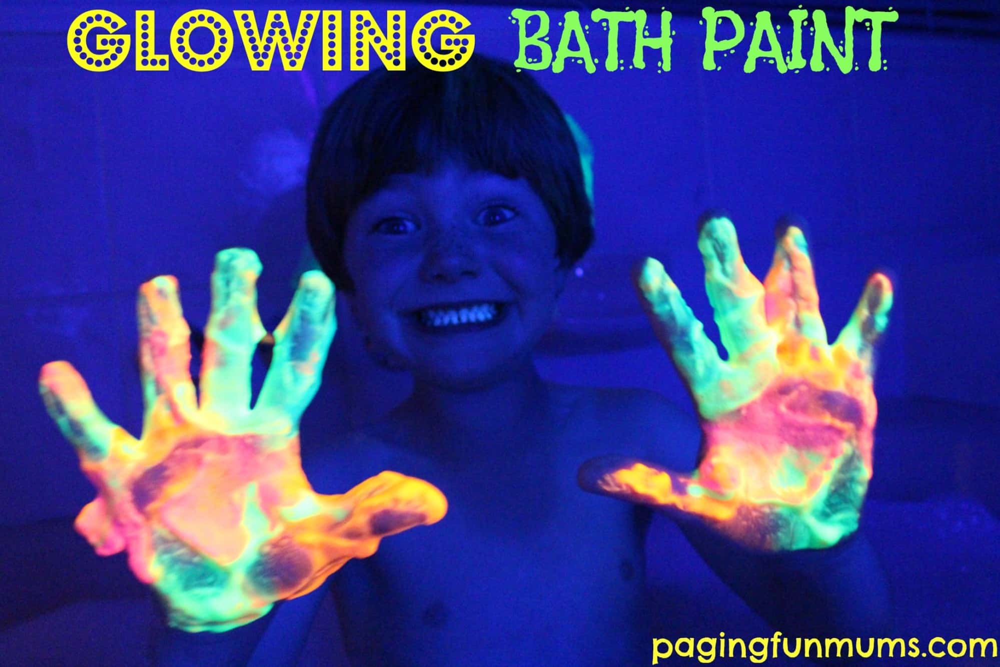Glowing bath paint