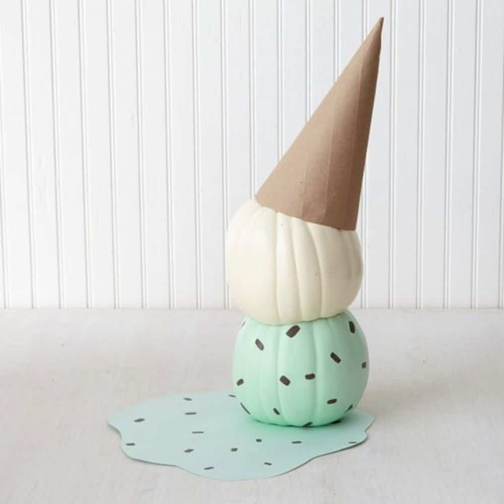 Ice Cream Cone - Creative Pumpkin Decorating Ideas
