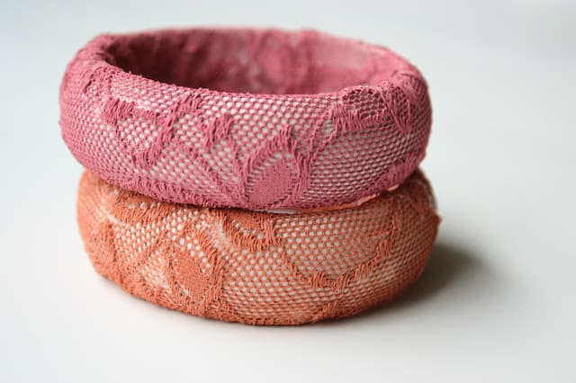 Lace covered bangles