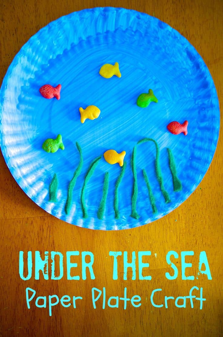 Paper plate and goldfish cracker craft