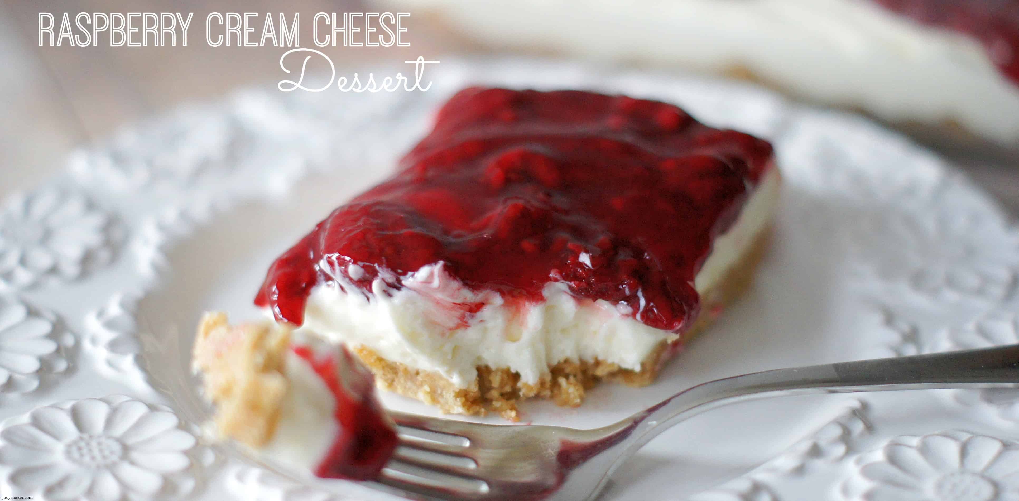 Raspberry cream cheese dessert