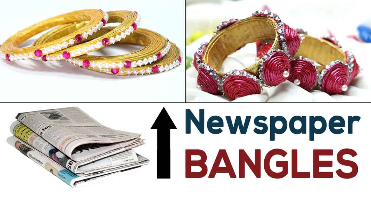 Rolled newspaper bangles