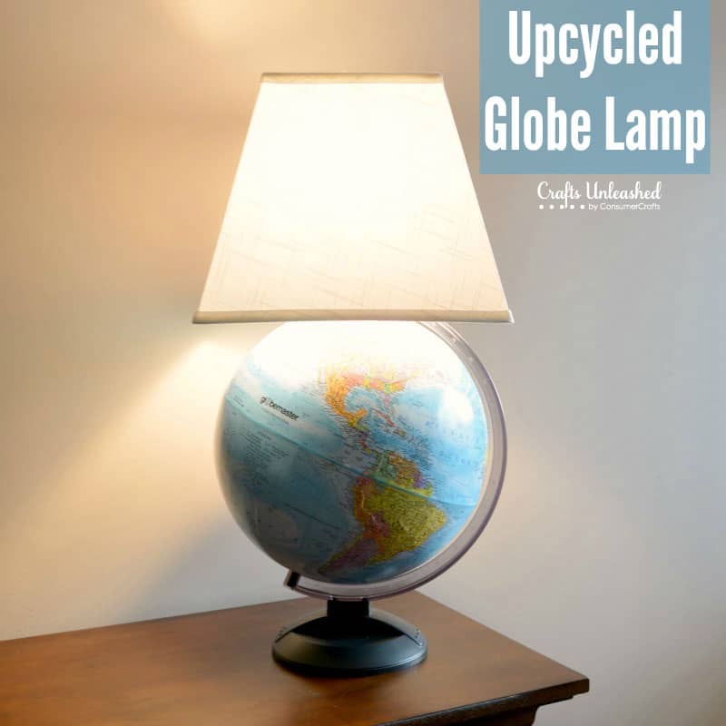 Upcycled globe lamp
