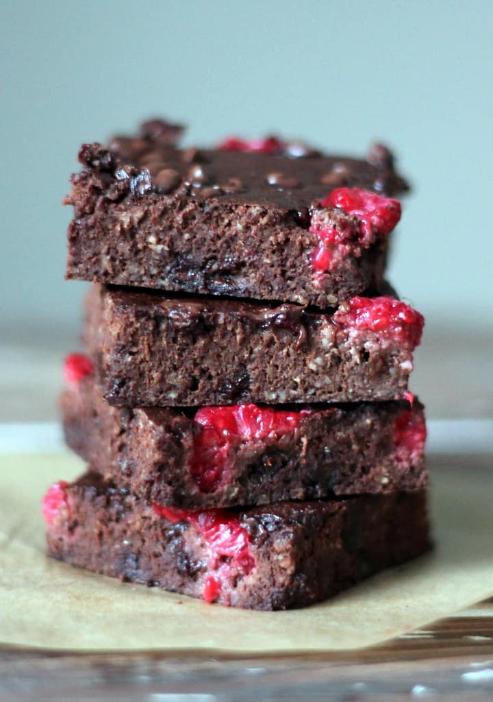 Chocolate raspberry protein brownies