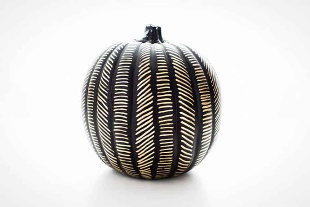 Gold leaf patterned pumpkin