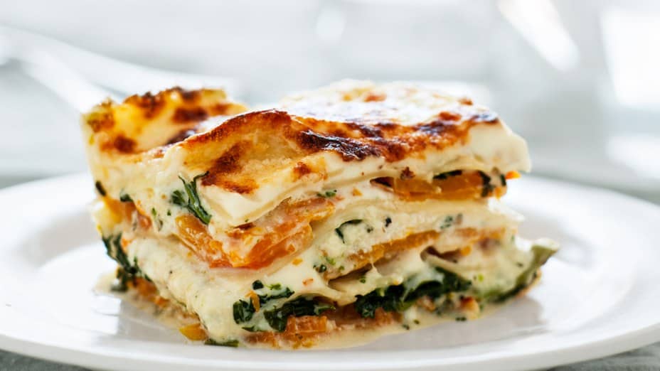 Squash and broccoli rabe lasagna