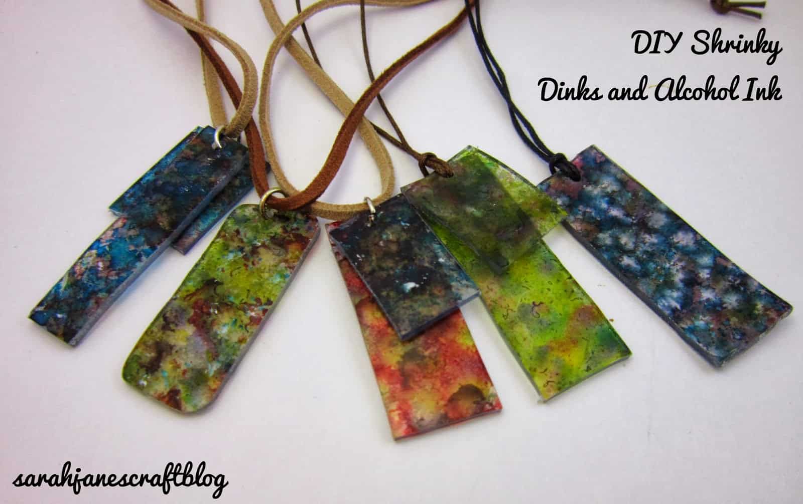 Alcohol ink and shrinky dinks pendants