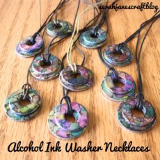 Alcohol ink washer necklace pendants