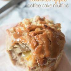 Caremel apple coffee cake muffins
