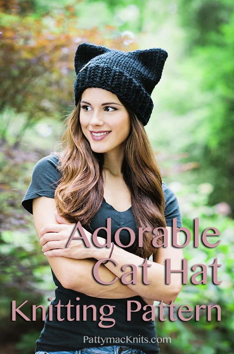 Cat ears knitted hat