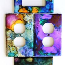 Diy alcohol ink switch plates