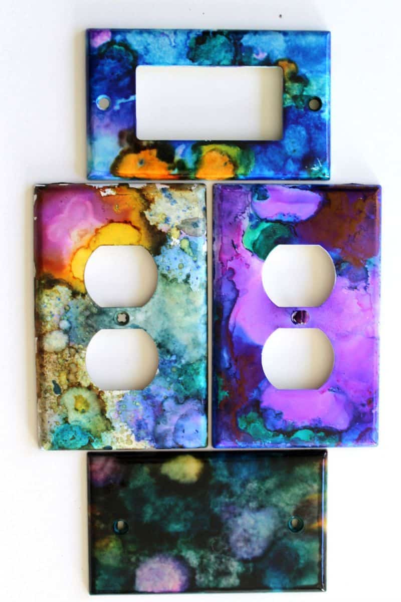 Diy alcohol ink switch plates