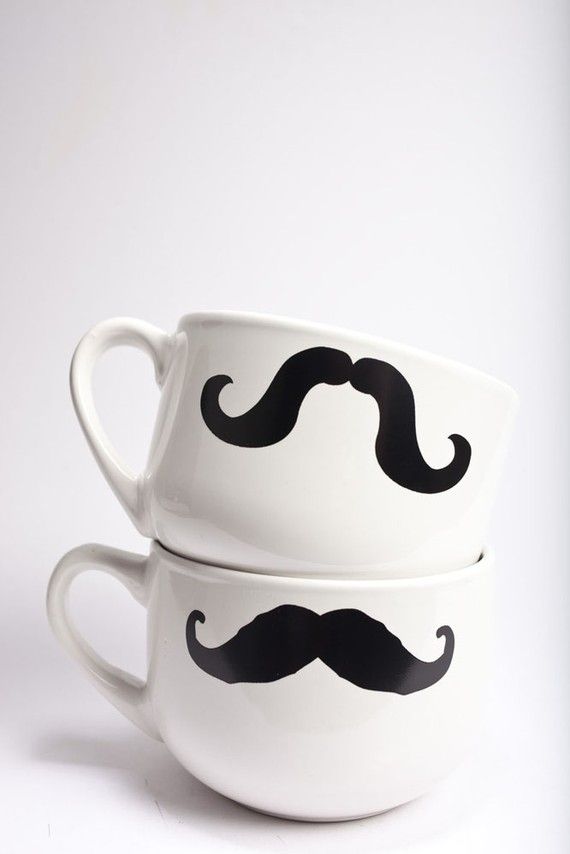 Diy moustache mug