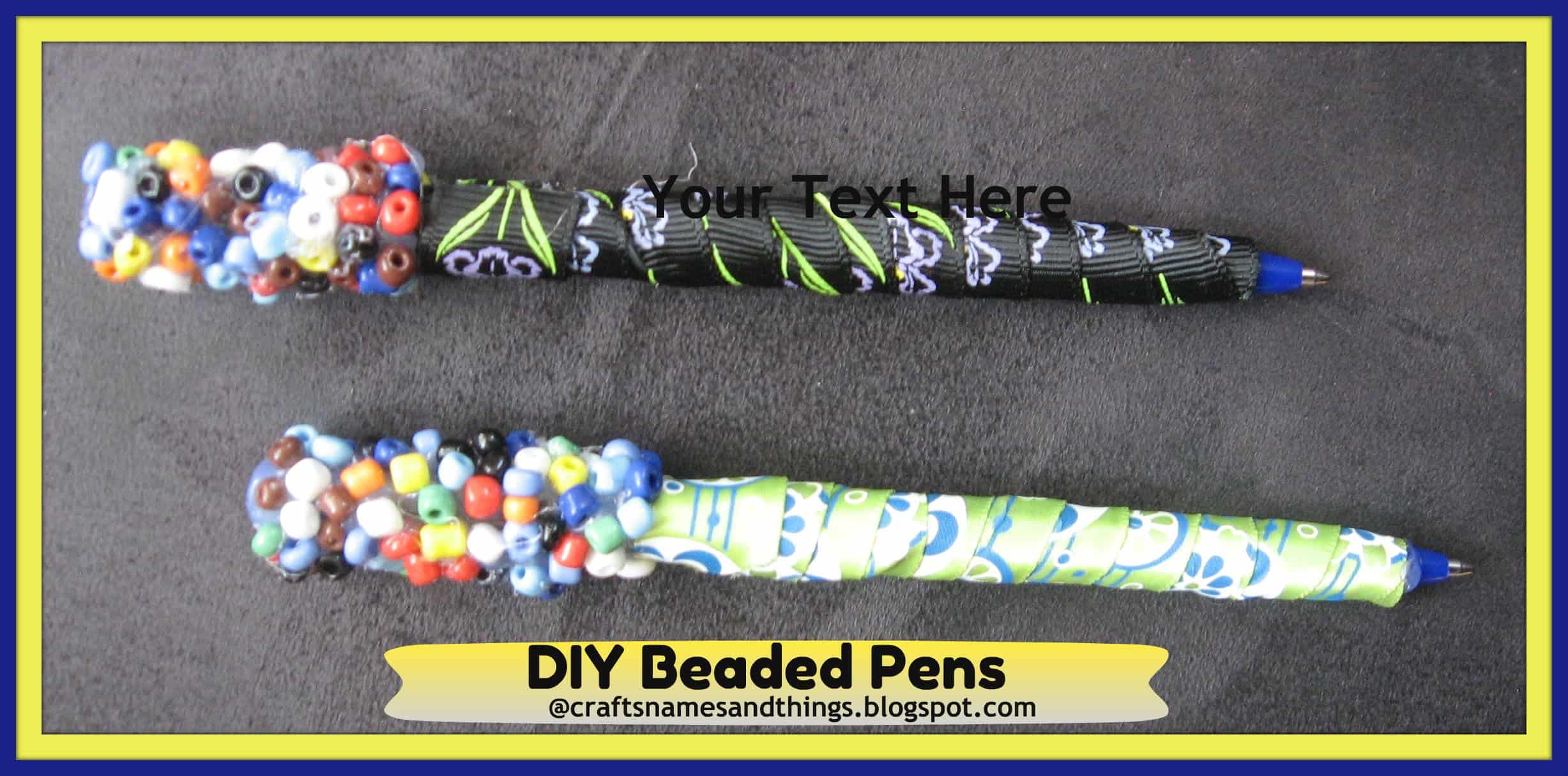 Diy ribbon and beaded pens