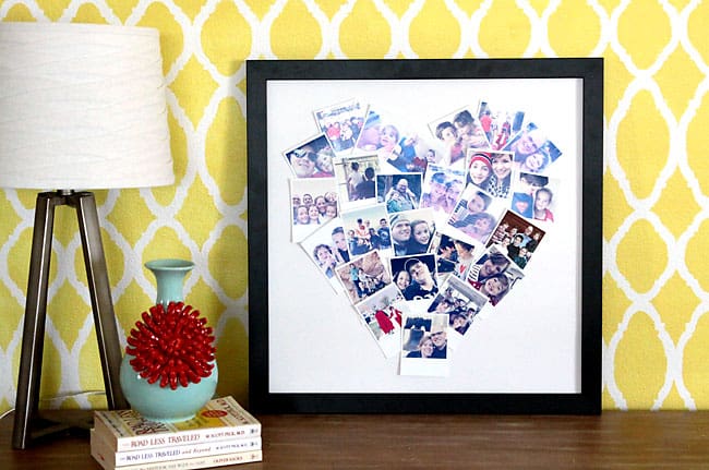 Framed heart collage