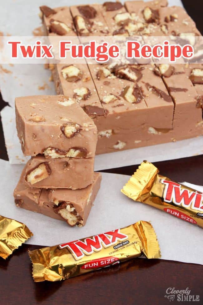 Homemade twix candy bar fudge