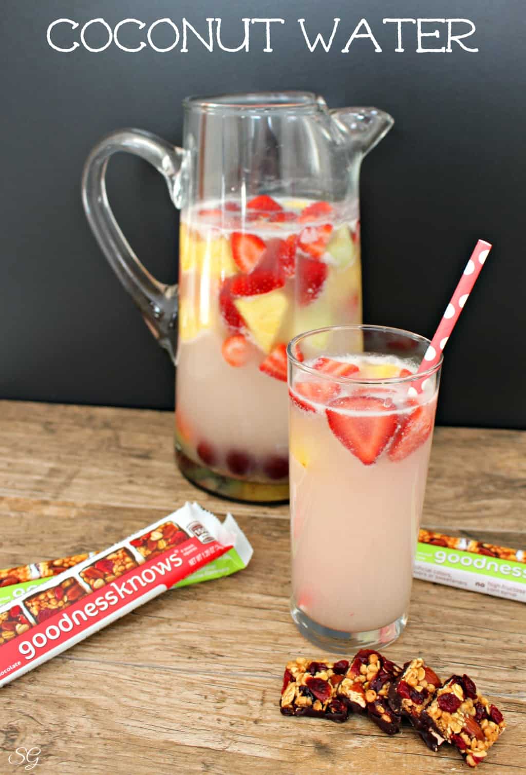 Homemade fruit infused coconut water